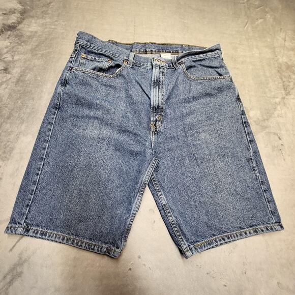 Levis 505 Shorts Mens 37 Blue Denim Regular Fit Jean 5 Pocket Zip Fly Casual - Picture 1 of 9